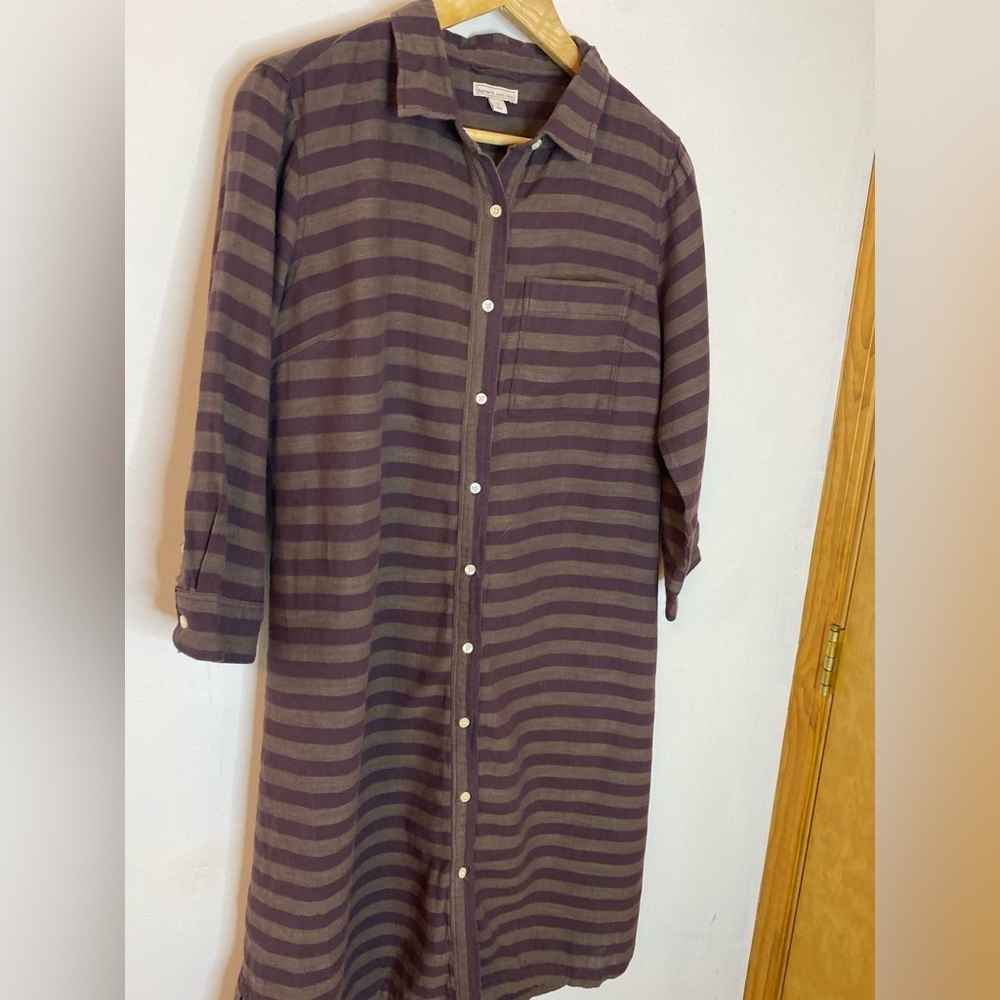 Gap Maternity Striped Cotton Button Down Shirt Dr… - image 5